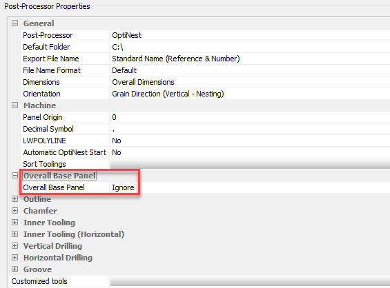 Optinest post processor in polyboard