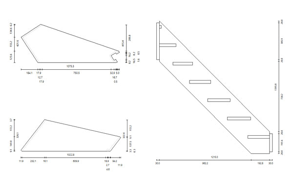 2-plans-of-parts stairdesigner's 2d plans of each part