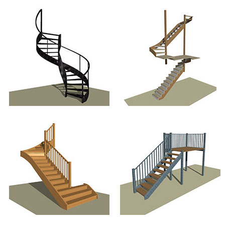 4-stairs-designed-in-stairdesigner 4 stairs designed in stairdesigner