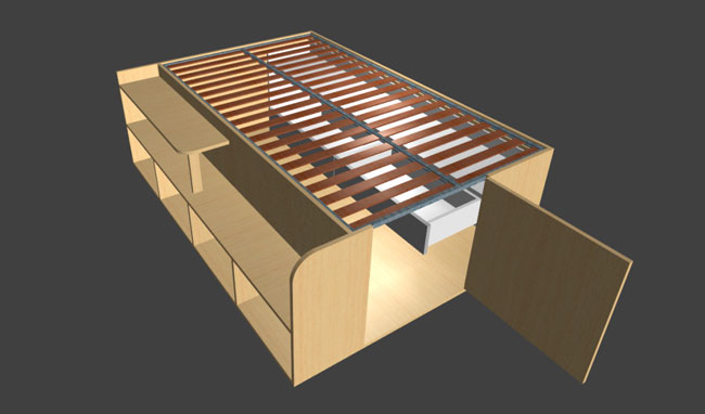 under bed storage design
