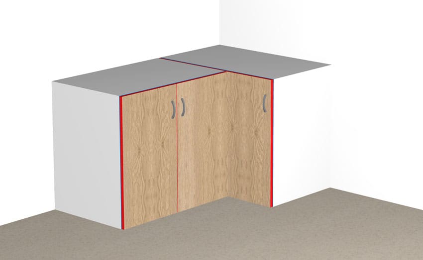 full project of a blind corner cabinet