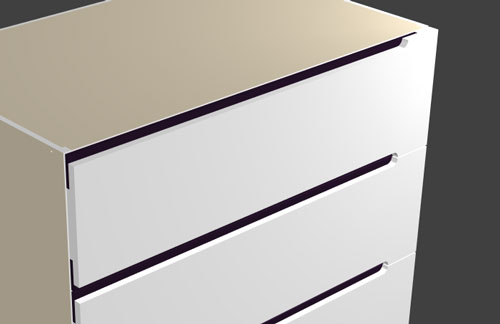 3d of cabinet showing tooling