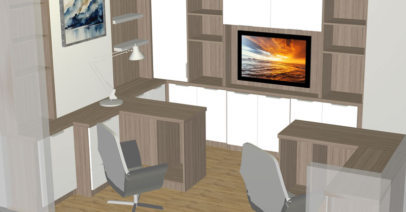 tv cabinet in home office
