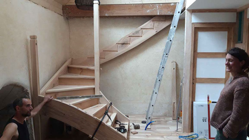 finishing adding steps to lower flights
