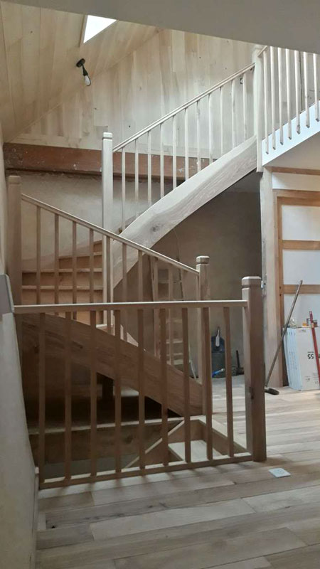 finished half turn stair