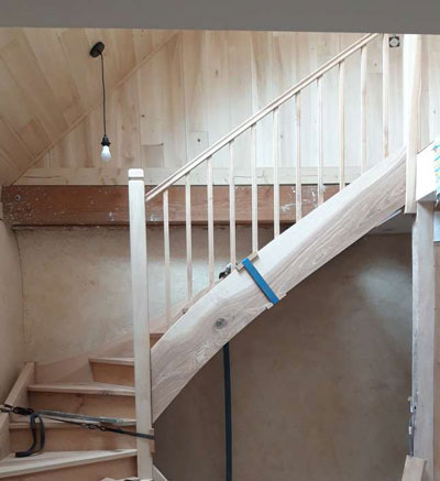 handrail added to top flight