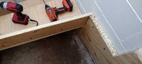 preparation for the steps and risers