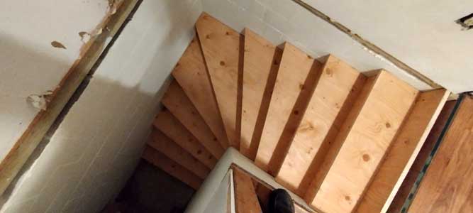 view from above showing steps in place