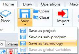 Maestro save as technology command options