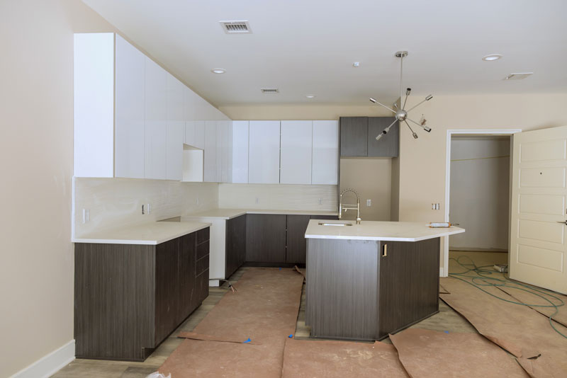 central island in kitchen