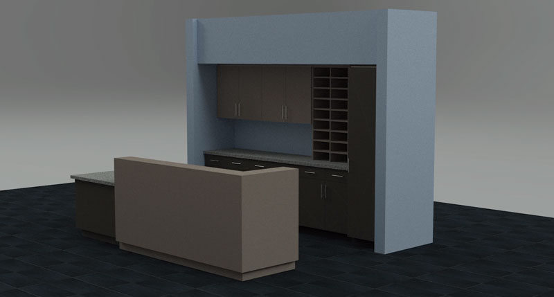 photo render of woodwork design