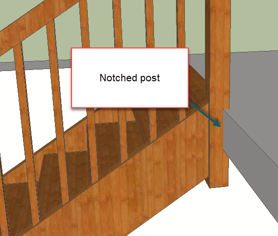 notched newel post