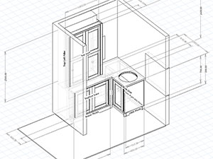polyboard-isometric-view kitchen design software with cutting list