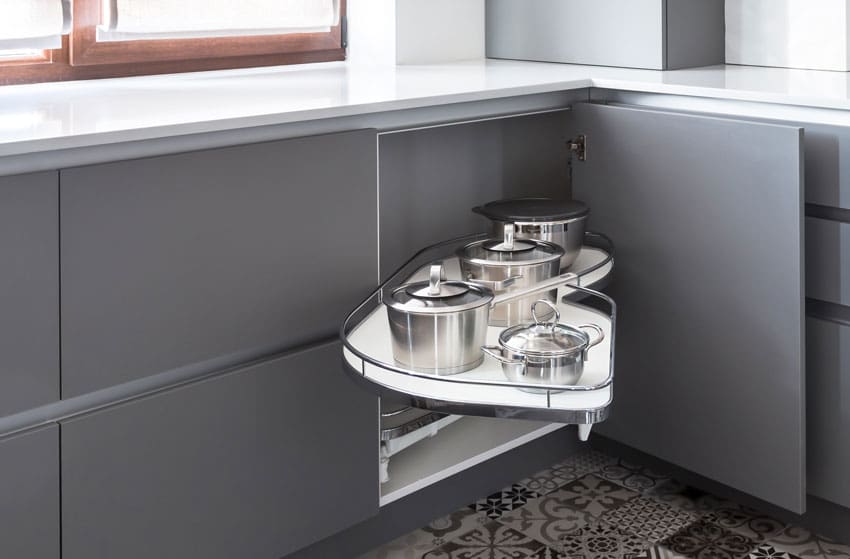 corner cabinet storage idea
