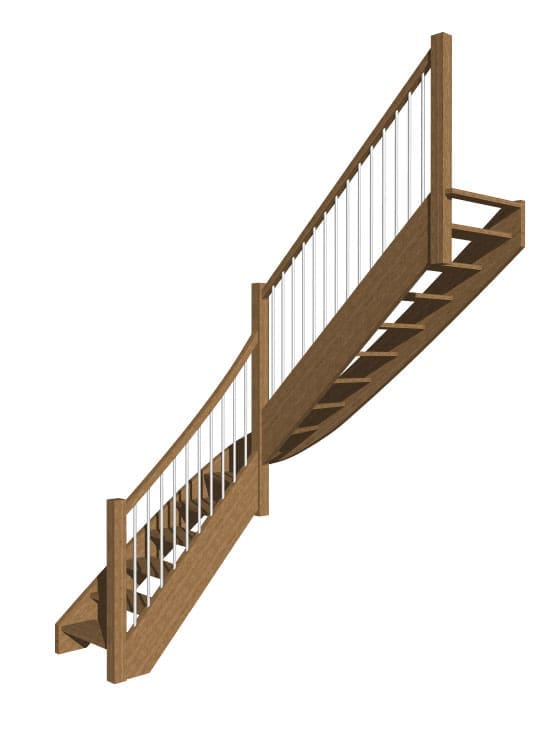 stairdesigner quarter turn model showing no risers