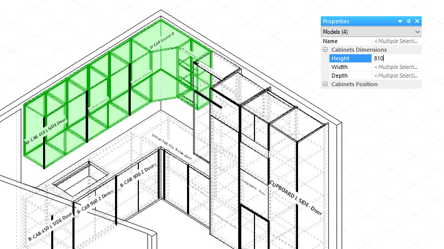 edit multiple cabinets in polyboard