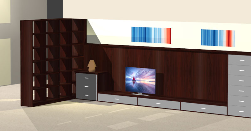tv cabinet fitted shelving