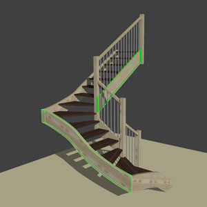 stair-design-software 3d stair in stairdesigner