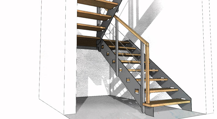 steel laser stair