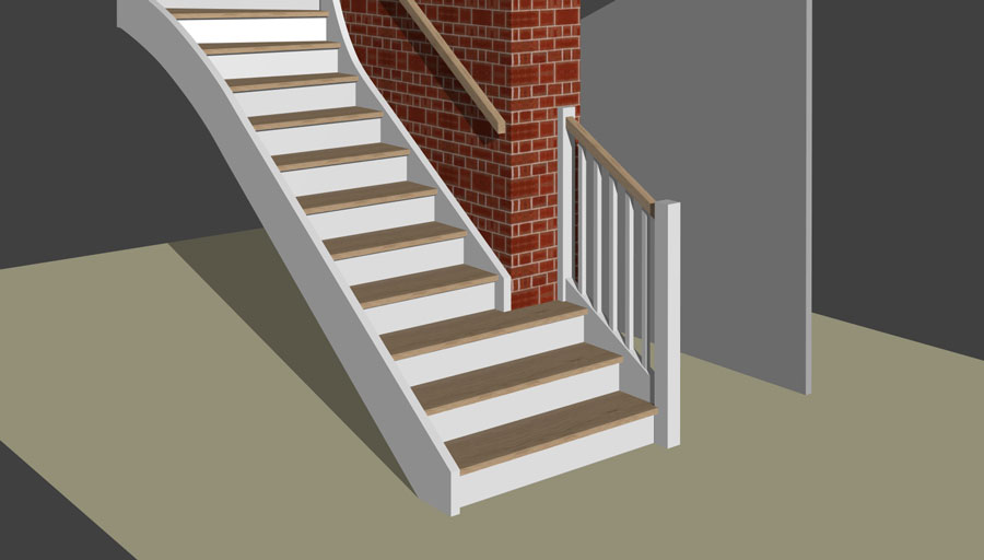 Variable width stair design