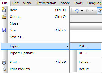 optinest dxf file output