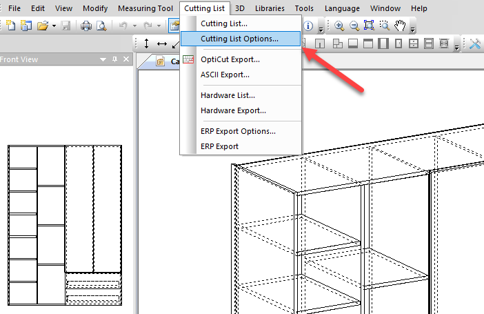 polyboard's cutting list output parameters
