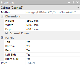 polyboard's properties menu
