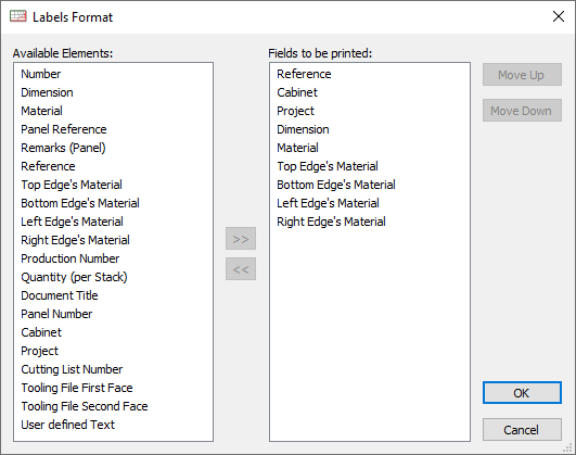 set label format in opticut