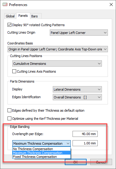 edge banding preferences