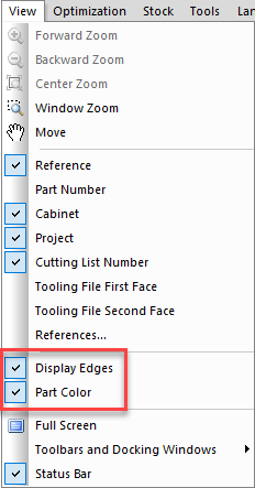 show and hide colour coding in opticut