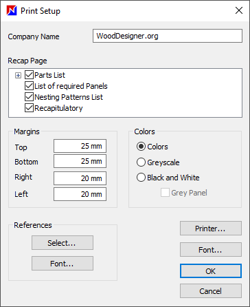 optimization results print settings