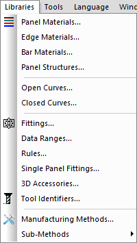 polyboard's libraries menu