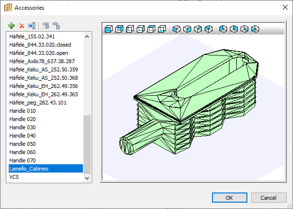3D accessories library in polyboard