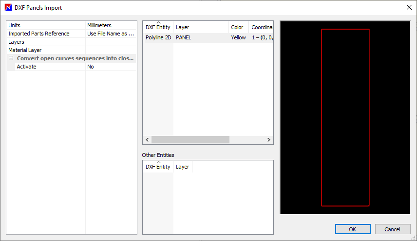 dxf panel import to optinest