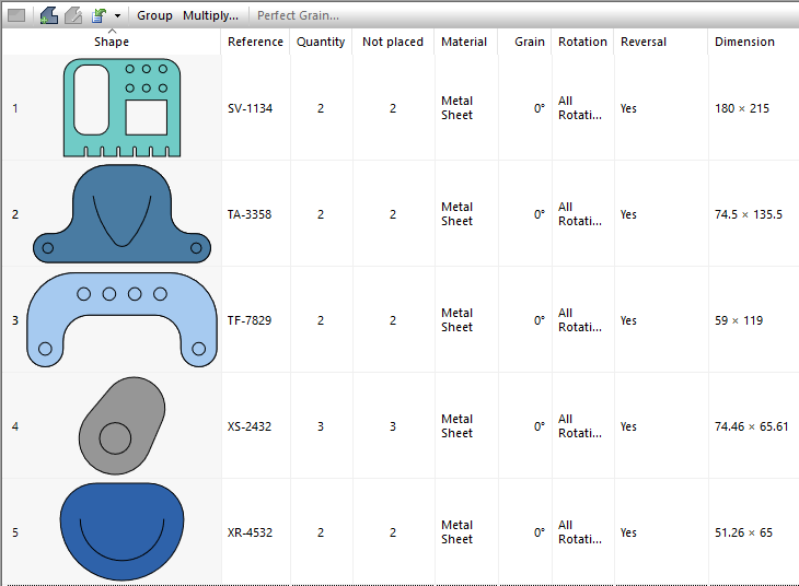metal parts import into optinest