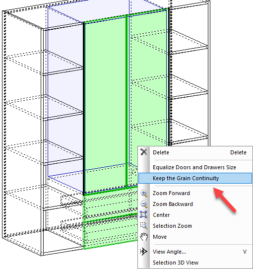 set grain continuity in polyboard