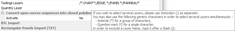 logic to aid layer import selection