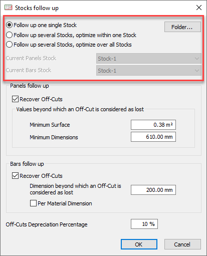 multi stock settings
