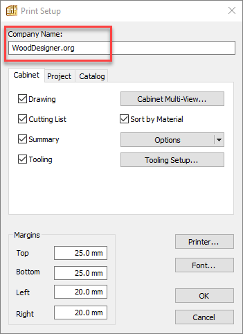 polyboard print set up company name