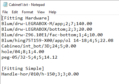 fitting list text file
