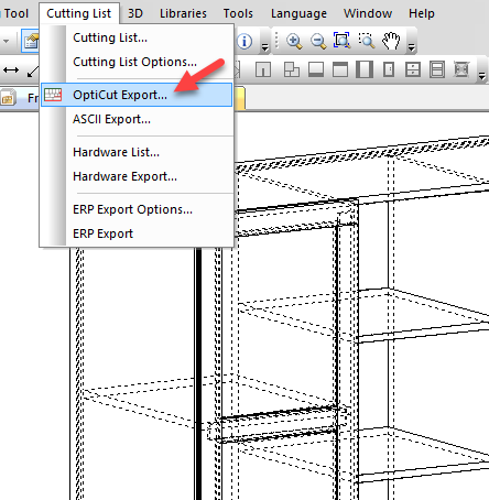 polyboard cutting list export to opticut