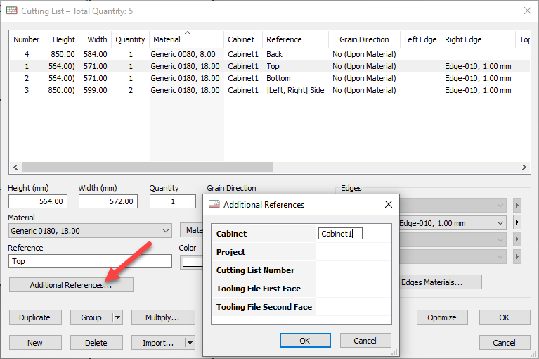 additional references for parts in opticut