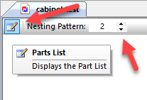parts list icon in optinest