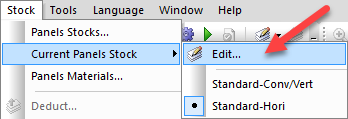 material stock set up in optinest