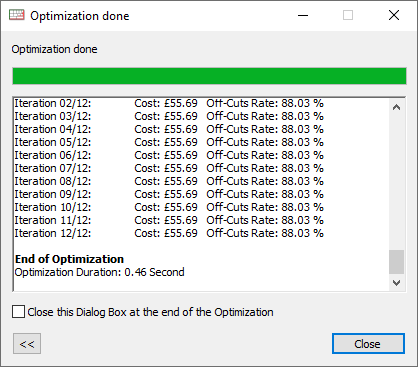 optimize process in opticut