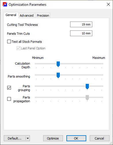general optimization parameters in optinest