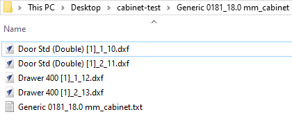 dxf files of each part for optinest