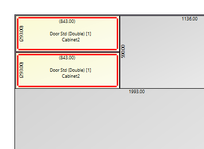 two parts placed side by side in opticut