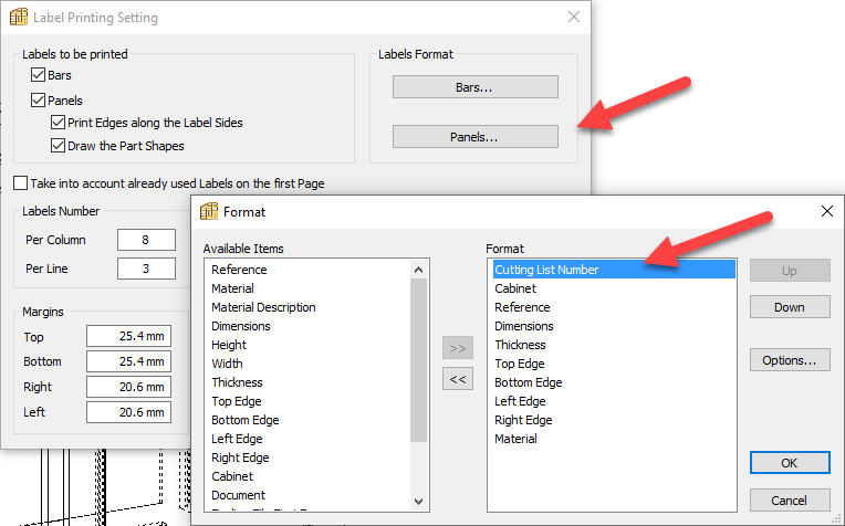 label print format options in polyboard