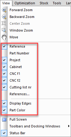 view menu on screen display options